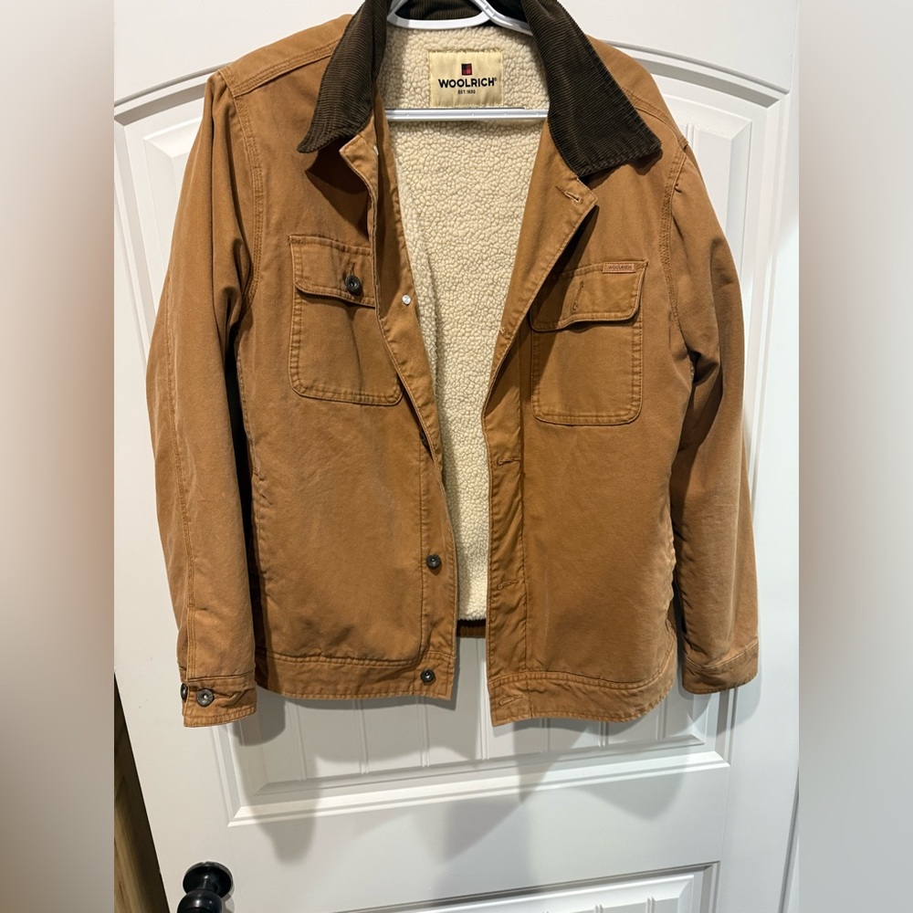 Woolrich Brown Field Jacket with Sherpa Lining
